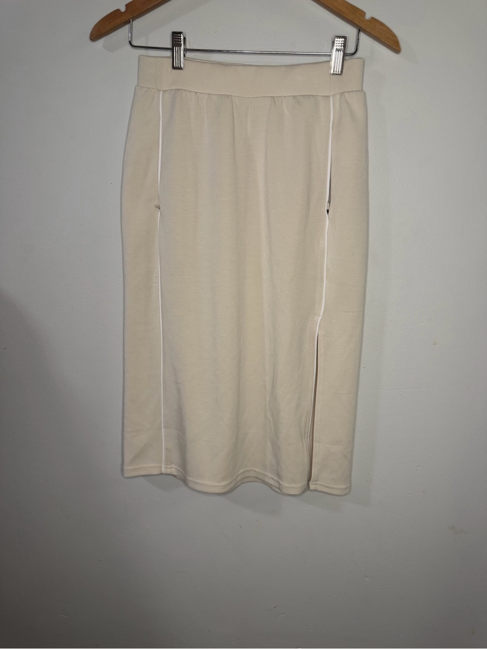 NWT OFFLINE by Aerie Cream Midi Skirt Side Slit Pockets Size S